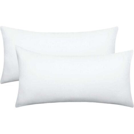 2er-Set Kissenbezüge (40 x 80 cm) – 500 Fäden/Zoll, 100 % ultraweiche Baumwolle – Weiße Kissenbezüge mit Reißverschluss