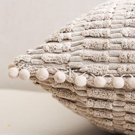 2er-Set Kissenbezüge aus Cord, 45 x 45 cm, weicher Sofakissenbezug, Kissenbezug im Boho-Stil für Sofa, Schlafzimmer, Zuhause, Khaki