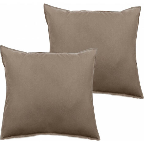 2er-Set Kissenbezüge Palace reine Baumwolle gefärbt gewaschen 63 Fäden/cm² Südwind - Palace Tabac - 2er-Set Kissenbezüge 65 x 65 cm