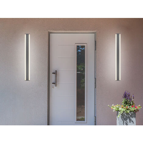 2er-Set LED Außenwandleuchten Up and Down Lichteffekt, Anthrazit 100cm lang