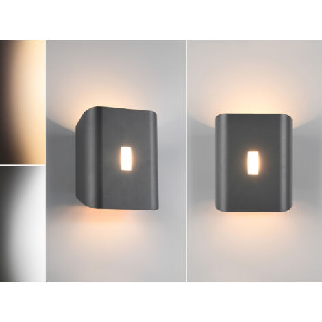 2er Set LED Außenwandleuchten Up and Down & Lichtfarbe einstellbar, H 20cm