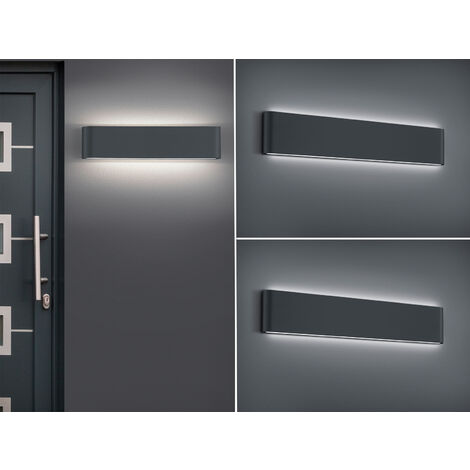 2er SET LED Außenwandleuchten Up and Down Light Anthrazit, Breite 46,5cm