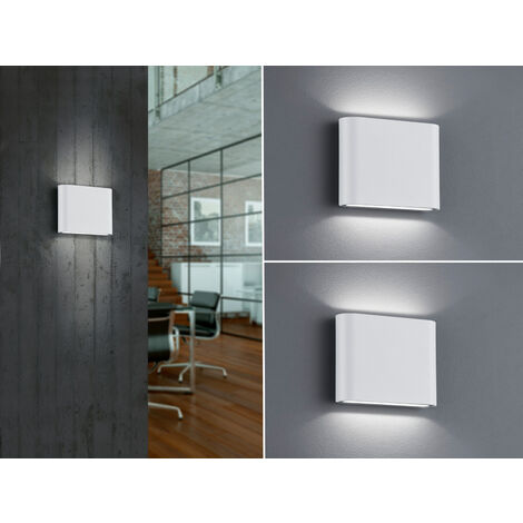2er SET LED Außenwandleuchten Up and Down Light Weiß, Breite 11,5cm
