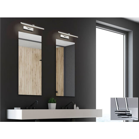 2er SET LED Badezimmer Wandleuchten Silber Chrom schwenkbar, Breite 60cm