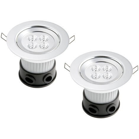 2er Set LED Deckeneinbaustrahler für Bad und Außenbereich, Ø 12,5cm, schwenkbar