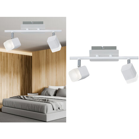 2er SET LED Deckenstrahler 2-flammig Weiß matt, Breite 34cm