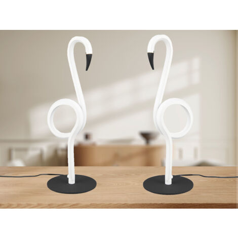 2er SET LED Deko Tischlampen Weiß mit Schnurschalter, Höhe 35cm