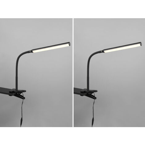 2er SET LED Klemmlampen Schwarz dimmbar & 3 Lichtfarben, Höhe 38-69cm