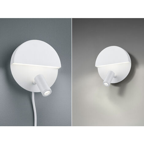 2er SET LED Leselampen Weiß mit Schalter & Stecker, Ø 16cm
