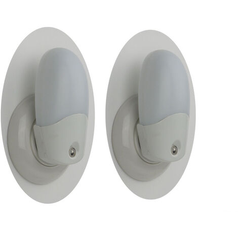 2er Set LED-Nachtlichter OVAL mit Dämmerungssensor für Ihre Sicherheit