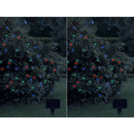 2er Set LED Outdoor Solar Lichterkette RGB Weihnachtsbeleuchtung, 12 Meter
