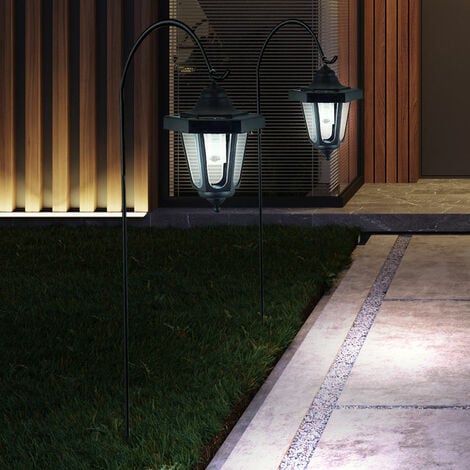 2er Set LED Solar Laternen Beleuchtung Garten Leuchte IP44 Außen Lampen Steckleuchten