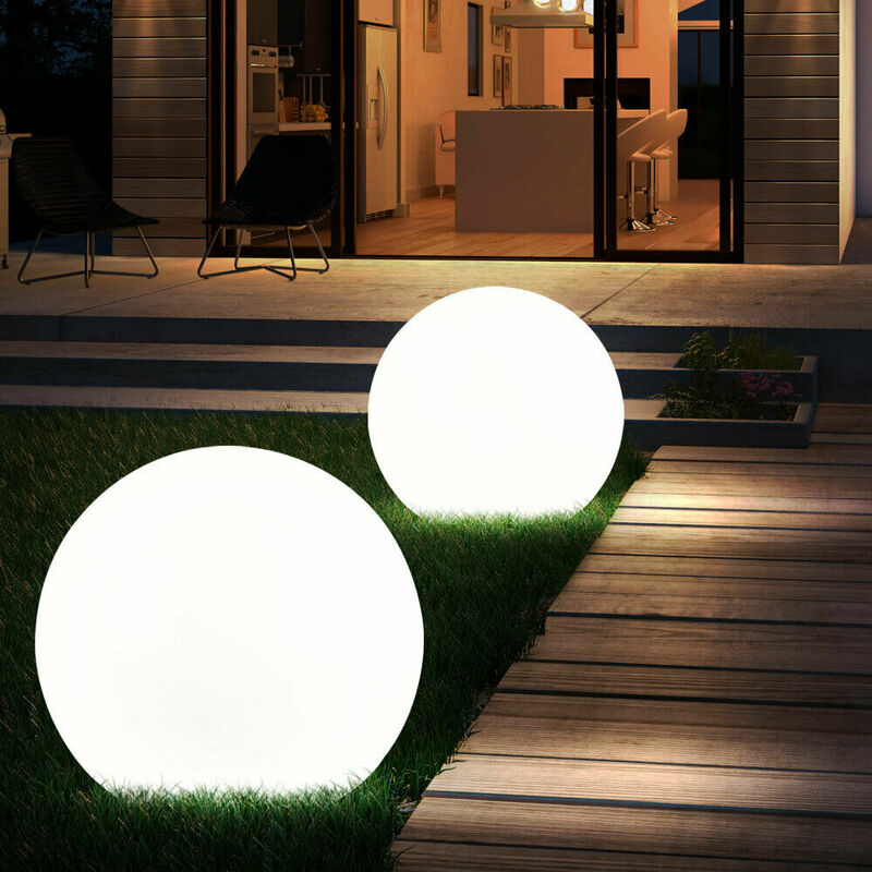 2er Set LED Außen Leuchten Solar Kugel Strahler Terrassen Garten Beleuchtung Hof Steck Lampen