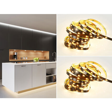 2er Set LED Streifen mit Fernbedienung & Dimmer, Lichtfarbe einstellbar - 5 M