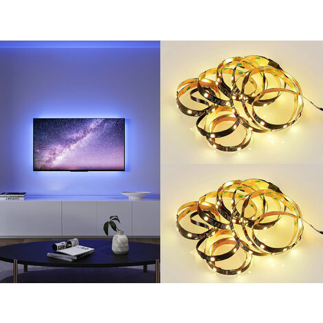 2er Set LED Streifen mit Fernbedienung, RGB & Sound Control - 300cm