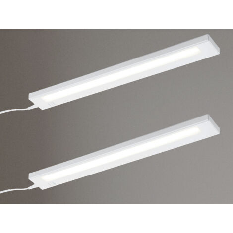 2er SET LED Unterbauleuchten flach mit 230V Direktanschluss, Länge 55cm