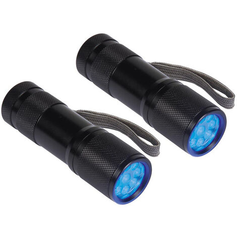 2er Set LED UV Taschenlampen für fluoreszierende Stoffe, Ultraviolettes Licht