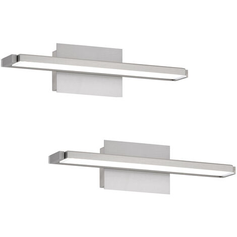 2er SET LED Wandlampen Silber schwenkbar & dimmbar, Breite 40cm