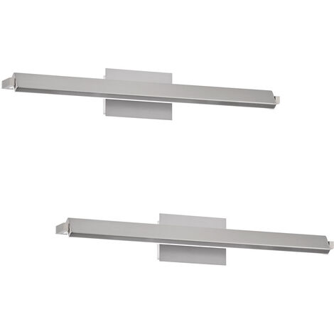 2er SET LED Wandlampen Silber schwenkbar & dimmbar, Breite 60cm