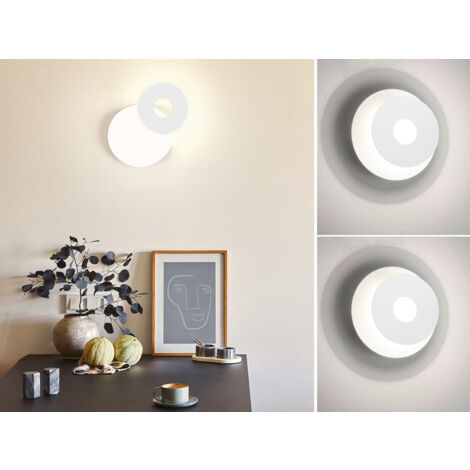 2er SET LED Wandlampen Weiß rund mit verstellbarem Ring, Ø 18cm