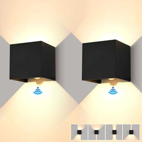 2er Set LED Wandleuchte mit Sensor – Außenlampe 12W 3000K
