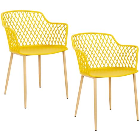 THE HOME DECO FACTORY 2er-Set Malaga Gelbe Gartensessel Home Deco Factory