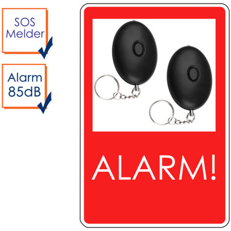 2er-Set Mini-Taschenalarm Überfallalarm SOS-Notruf Personen-Alarm 85dB