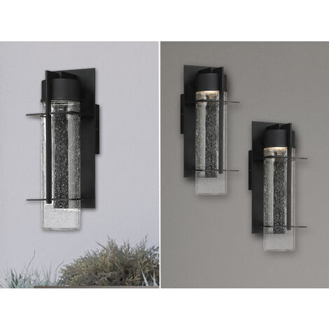 2er Set Moderne LED Außenwandleuchten aus Aluminium, Höhe 37cm