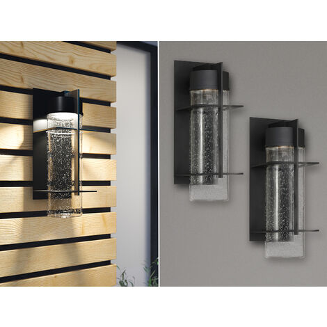 2er Set Moderne LED Außenwandleuchten aus Aluminium, Höhe 41cm