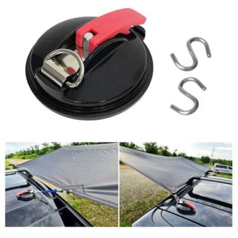 Image of 2er Set multifunktionale Auto-Saugnäpfe, max. 22 kg, für Markisen und Fahrzeugabdeckungen Mumu