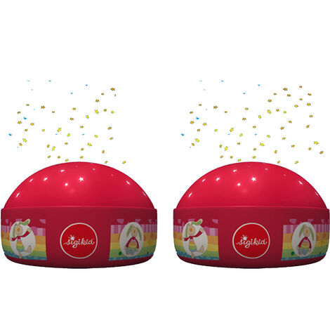 2er Set Nachtlichter Rainbow Rabbit Sternprojektor LED-Farbwechsler 3 Farben