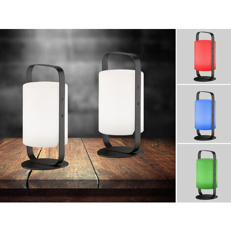 2er SET Outdoor Akku Tischlampen mit Fernbedienung & RGB, Höhe 25cm