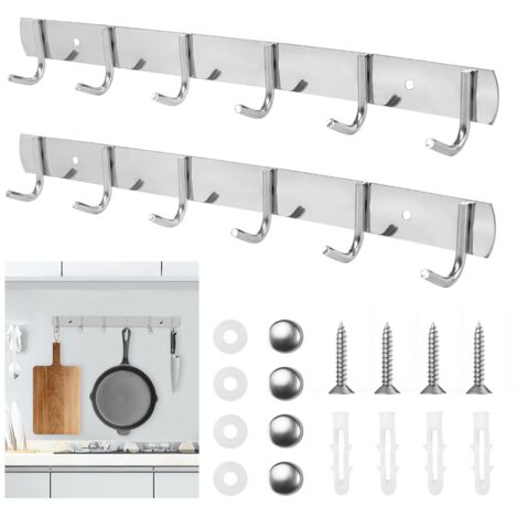 2er Set platzsparende Edelstahl-Haken für Küche, Bad, Wohnzimmer
