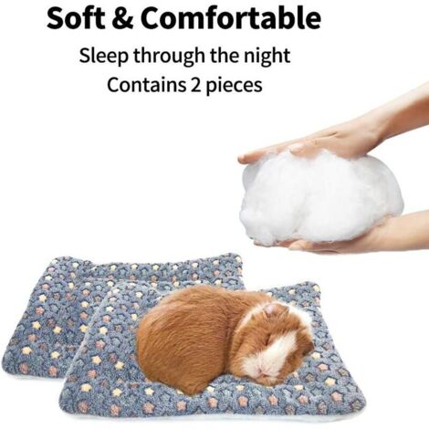 2er-Set quadratische Plüschkissen für Meerschweinchen – für Hamster – Zucker – Igel – Kaninchenkäfigzubehör