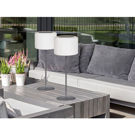 2er SET RGB Tischlampen dimmbar mit Fernbedienung, per USB & Solar aufladbar