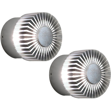 2er-Set runde Wandleuchten MONZA effektvolle Beleuchtung, 3W, massives Aluminium