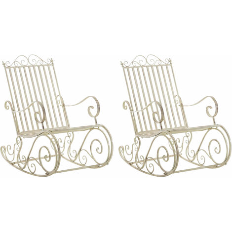 2er Set Schaukelstühle Smilla antik-creme