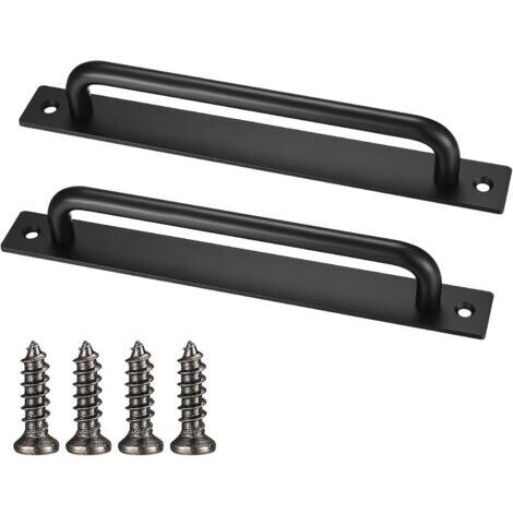 2er-Set Scheunentorknöpfe, schwarze Schiebetürknöpfe, robuste Türknöpfe mit Schrauben, Schranktürknöpfe aus Aluminium für Schränke, Küchenmöbel