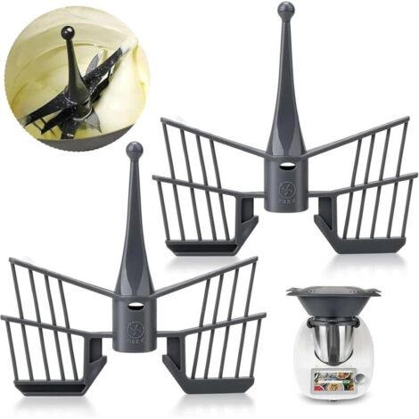 2er-Set Schneebesen für Thermomix TM5, TM6 und TM31, Thermomix Zubehör, Mixer, Ersatzteile für Vorwerk Thermomix Küchenmaschinen (Schwarz)