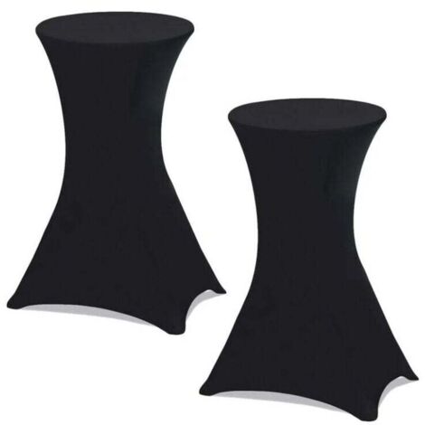 2er-Set schwarze Bezüge für 110 cm klappbaren Stehtisch (schwarz)