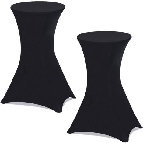 2er-Set schwarze Bezüge für hohen Klapptisch 105 CM