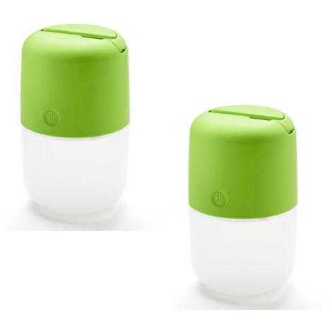 2er Set Solar LED Leuchte ASSISI mit 3-Stufen Dimmer & USB-Kabel, IP44, Grün