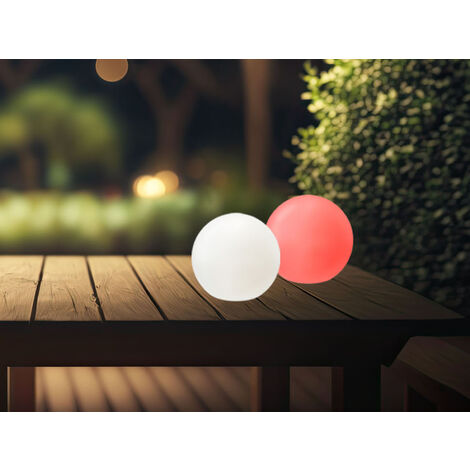 2er SET Solar Outdoor Kugelleuchten Ø 18cm mit RGB Farbwechsel