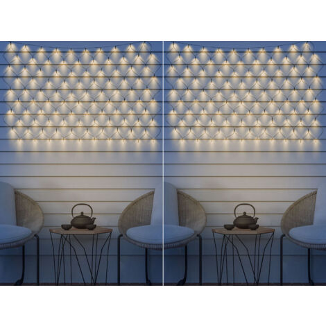 2er Set Solarbetriebenes LED Outdoor Lichternetz mit 100 LEDs, 90 x 110cm