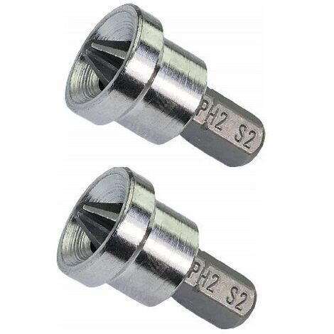 2er-Set Spezial-Schraubendreherbits für Gipskartonplatten/PH2 x 25 mm (1/4 Zoll) für PH2-Kreuzschlitzschrauben – Eisenwaren/Handwerkzeuge – Stahl S2