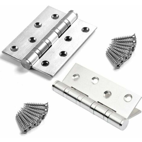 2er Set stabile Edelstahl-Türscharniere, für Holz-/Edelstahltüren, Möbelverbinder, Schranktür-/Schubladenschutz (weiß)
