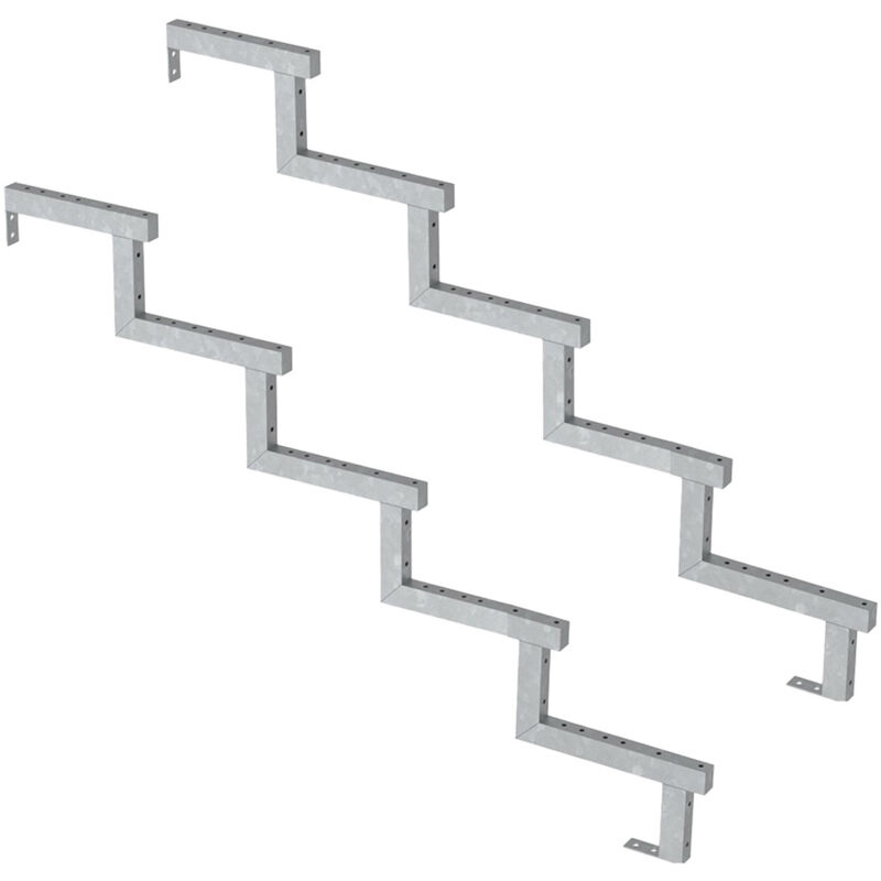 Vinuovo - 2er Set Stahl Treppenwange 5 Stufen - Option Für Setzstufen-höhe 85cm