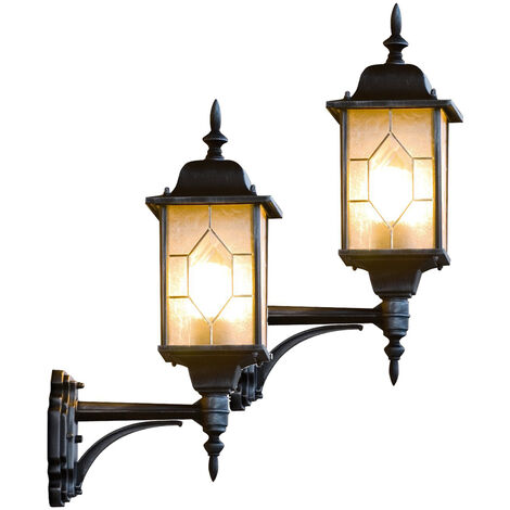 2er-Set stehende Wandleuchten MILANO, E27, Bleikristalloptik, IP43