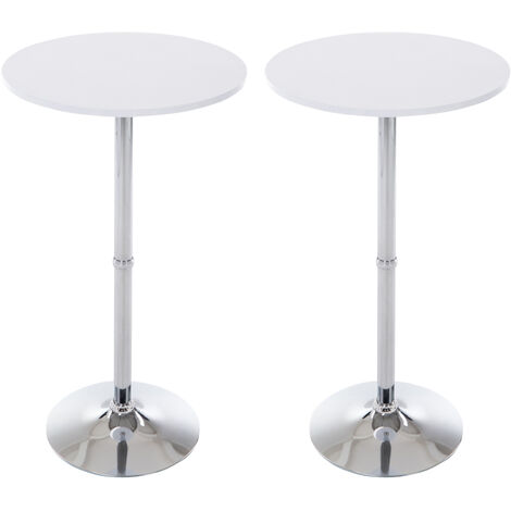 2er Set Stehtische rund Ø 60 cm weiß matt