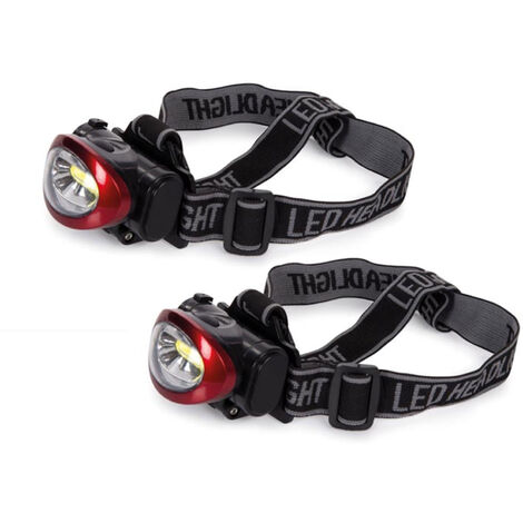2er SET Stirnlampen Kopflampe mit heller 3W LED zum Joggen, Trekking & Outdoor